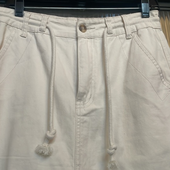 Utility Khaki Maxi Skirt with drawstring - Picture 3 of 7